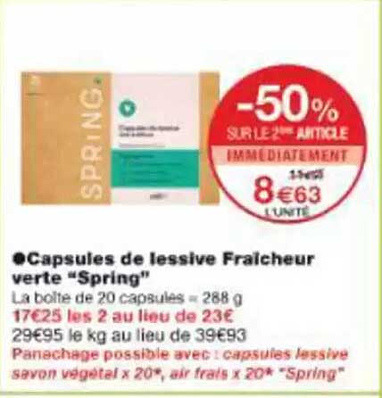 Capsules de lessive Fraicheur verte “Spring”