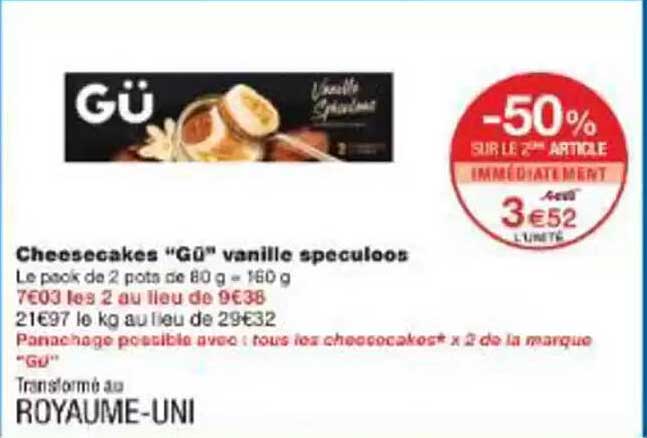 Cheesecakes “Gü” vanille speculoos