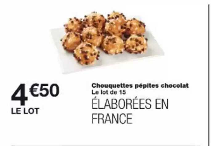 Chouquettes pépites chocolat Le lot de 15