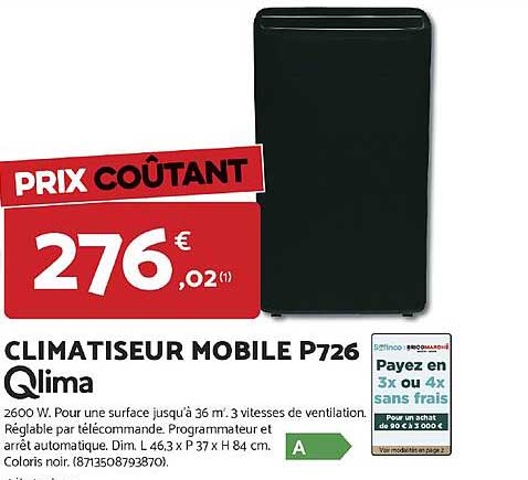 CLIMATISEUR MOBILE P726 Qlima