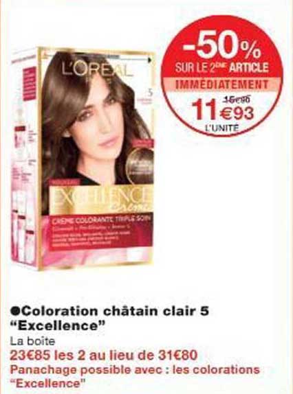 Coloration châtain clair 5 “Excellence”