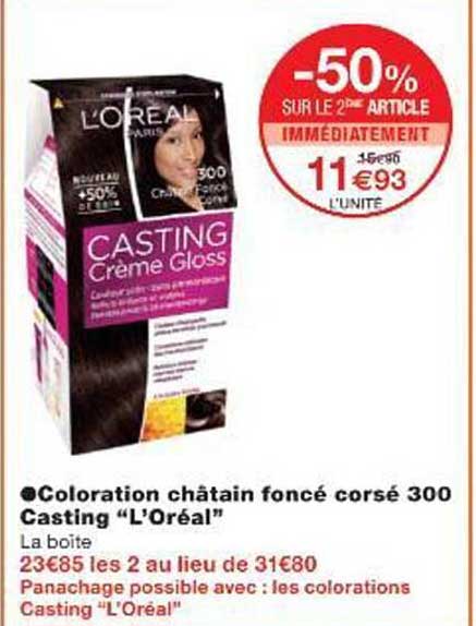 Coloration châtain foncé corsé 300 Casting "L'Oréal"