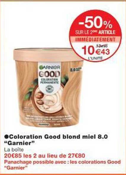 Coloration Good blond miel 8.0 "Garnier"
