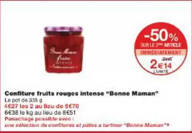 Confiture fruits rouges intense "Bonne Maman"