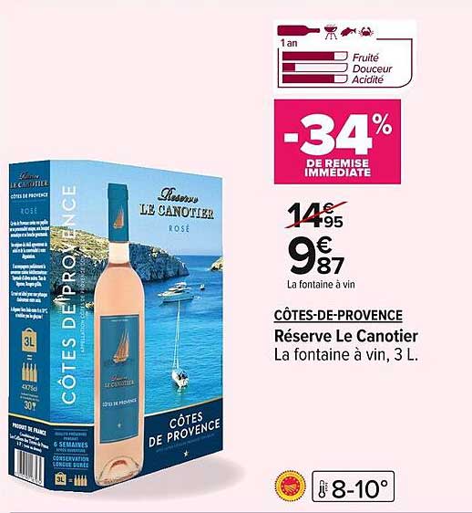 CÔTES-DE-PROVENCE Réserve Le Canotier La fontaine à vin, 3 L.