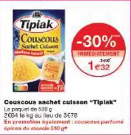 Couscous sachet cul à son "Tipiak"