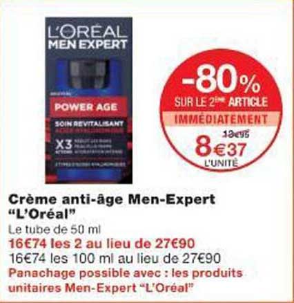 Crème anti-âge Men-Expert "L'Oréal"