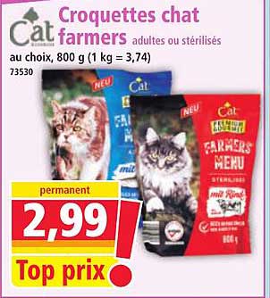 Croquettes chat farmers adultes ou stérilisés