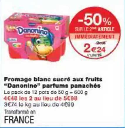 Danonino - Fromage blanc sucré aux fruits