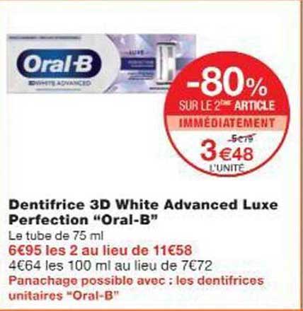Dentifrice 3D White Advanced Luxe Perfection “Oral-B”