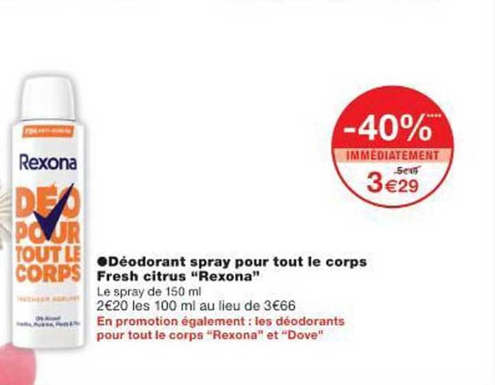 Déodorant spray pour tout le corps Fresh citrus "Rexona"