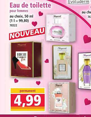 Eau de toilette pour femmes au choix, 50 ml