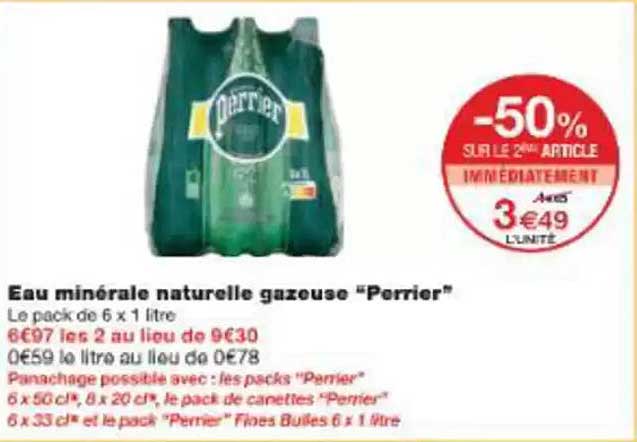 Eau minérale naturelle gazeuse "Perrier"
