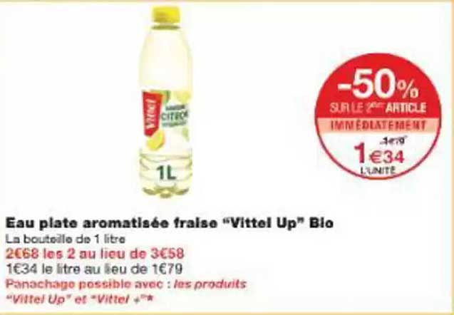 Eau plate aromatisée fraise "Vittel Up" Bio