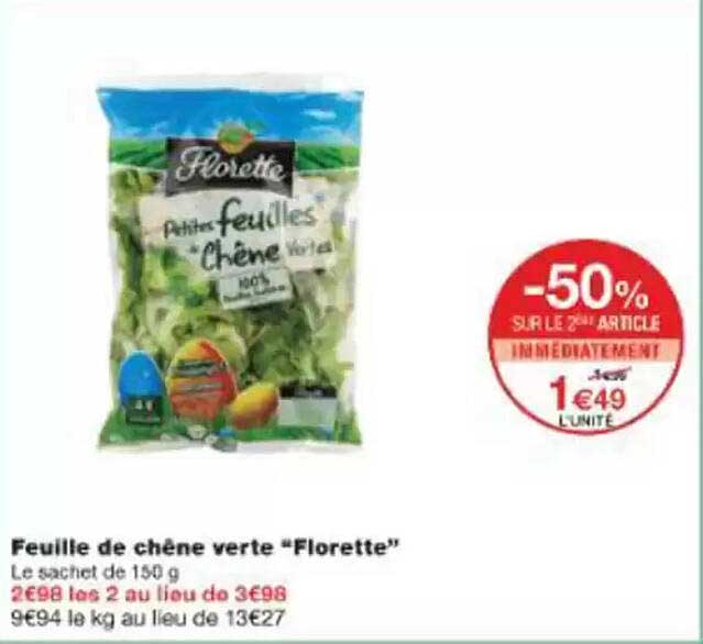 Feuille de chêne verte "Florette"