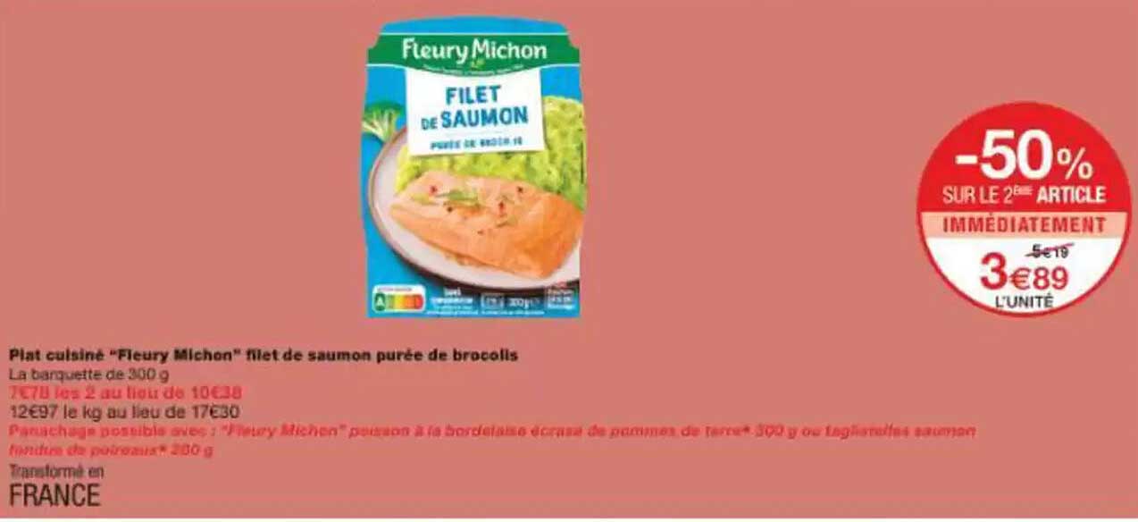 FILET DE SAUMON PURÉE DE BROCOLIS
