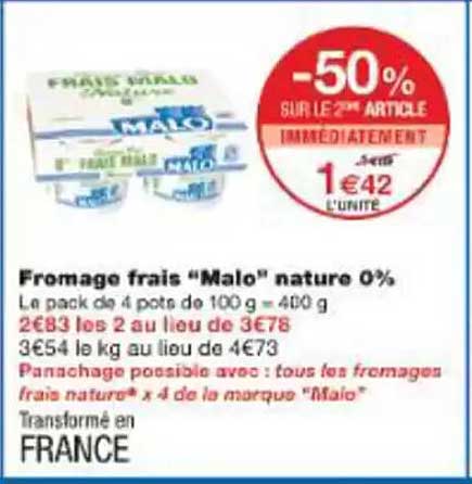 Fromage frais “Malo” nature 0%