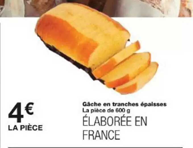 Gâche en tranches épaisses