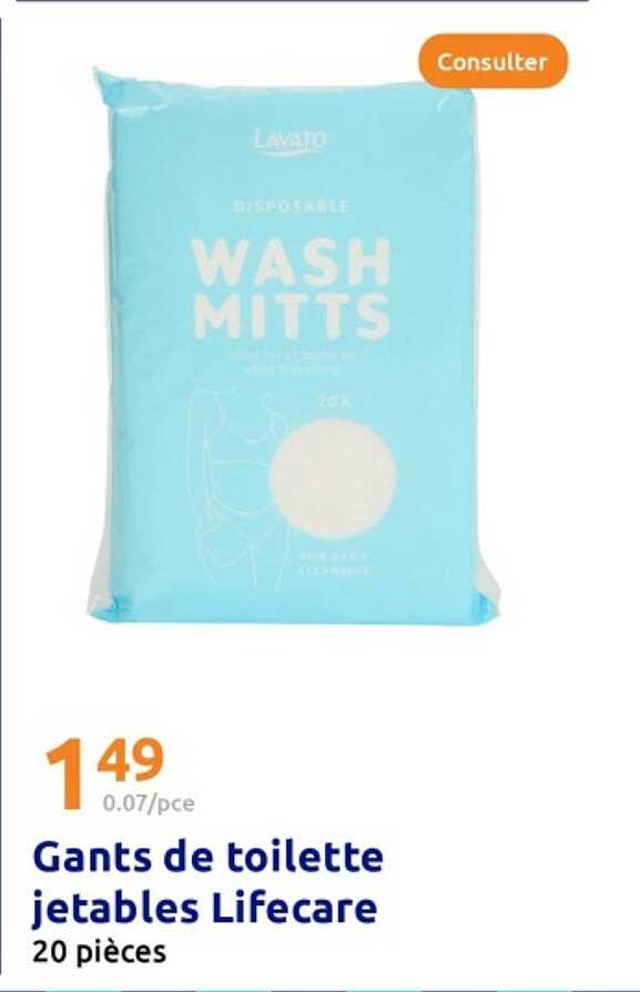 Gants de toilette jetables Lifecare