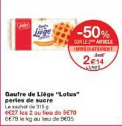 Gaufre de Liège "Lotus" perles de sucre
