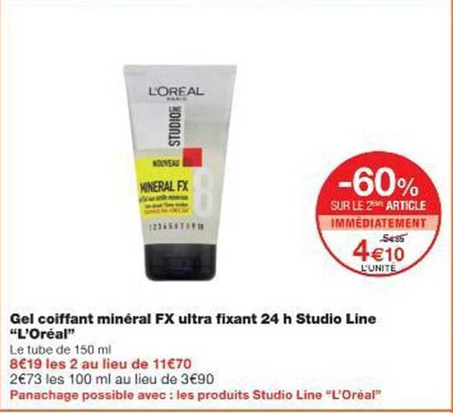 Gel coiffant minéral FX ultra fixant 24 h Studio Line “L’Oréal”