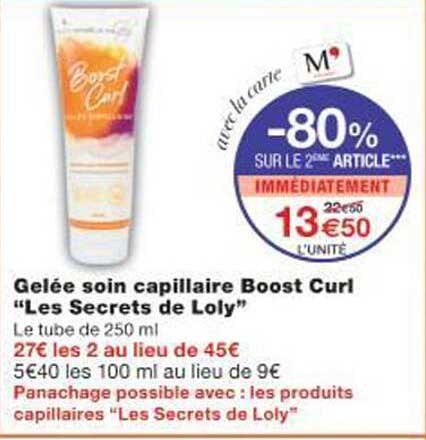 Gélée soin capillaire Boost Curl "Les Secrets de Loly"