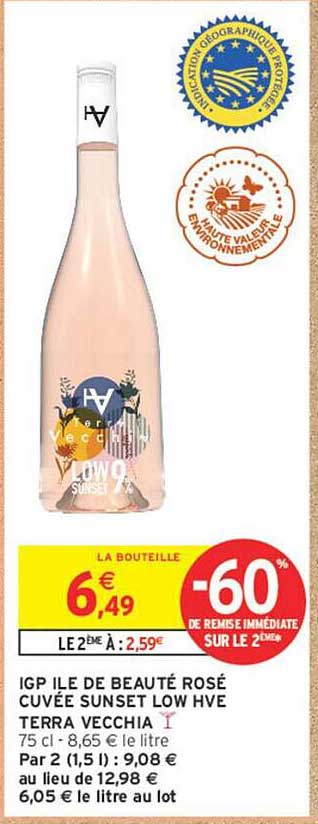 IGP ÎLE DE BEAUTÉ ROSÉ CUVÉE SUNSET LOW HVE TERRA VECCHIA