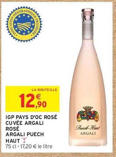 IGP PAYS D'OC ROSÉ CUVÉE ARGALI ROSÉ ARGALI PUECH HAUT