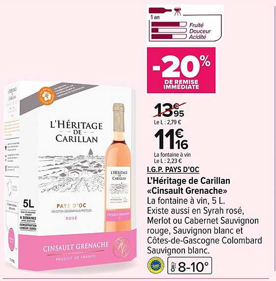 L'Héritage de Carillan « Cinsault Grenache »