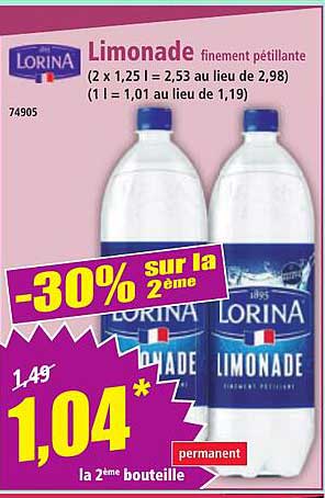 Limonade finement pétillante