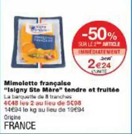 Mimolette française "Isigny Ste Mère" tendre et fruitée