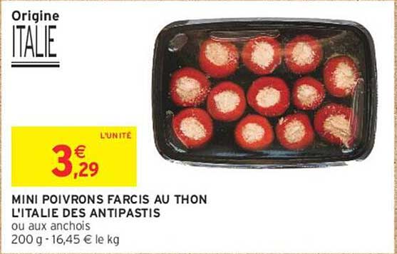 MINI POIVRONS FARCIS AU THON L'ITALIE DES ANTIPASTIS