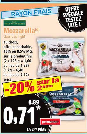 Mozzarella(d) classic ou light