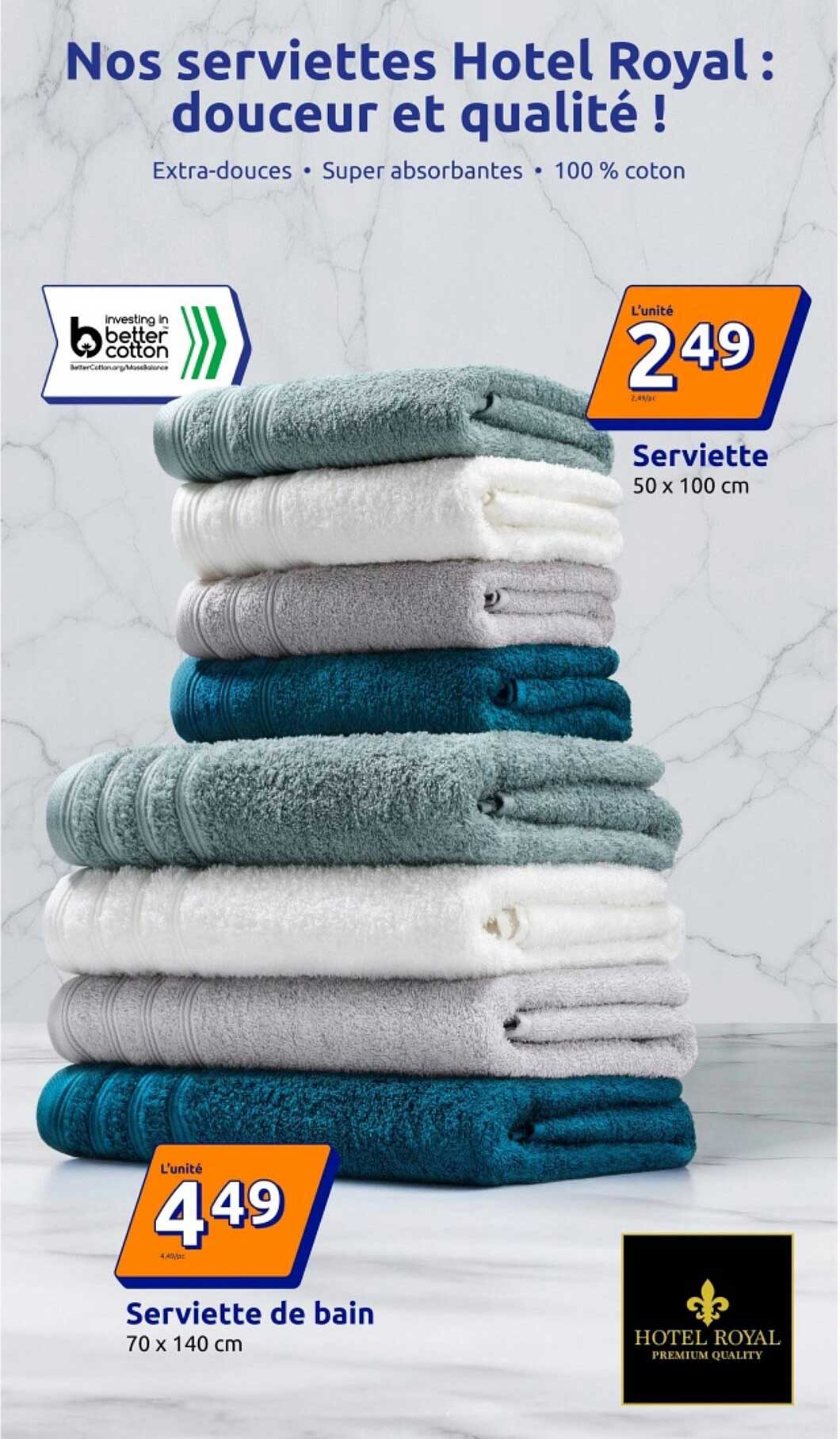 Nos serviettes Hotel Royal : douceur et qualité !