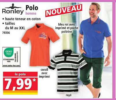 NOUVEAU Polo homme Ronley