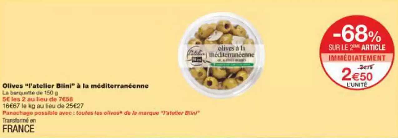 Olives "l'atelier Blini" à la méditerranéenne
