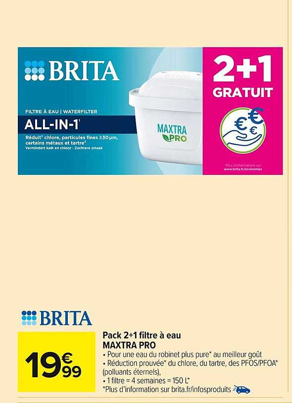 Pack 2+1 filtre à eau MAXTRA PRO
