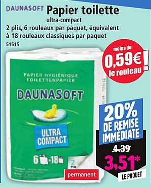 Papier toilette ultra-compact