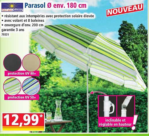 Parasol Ø env. 180 cm