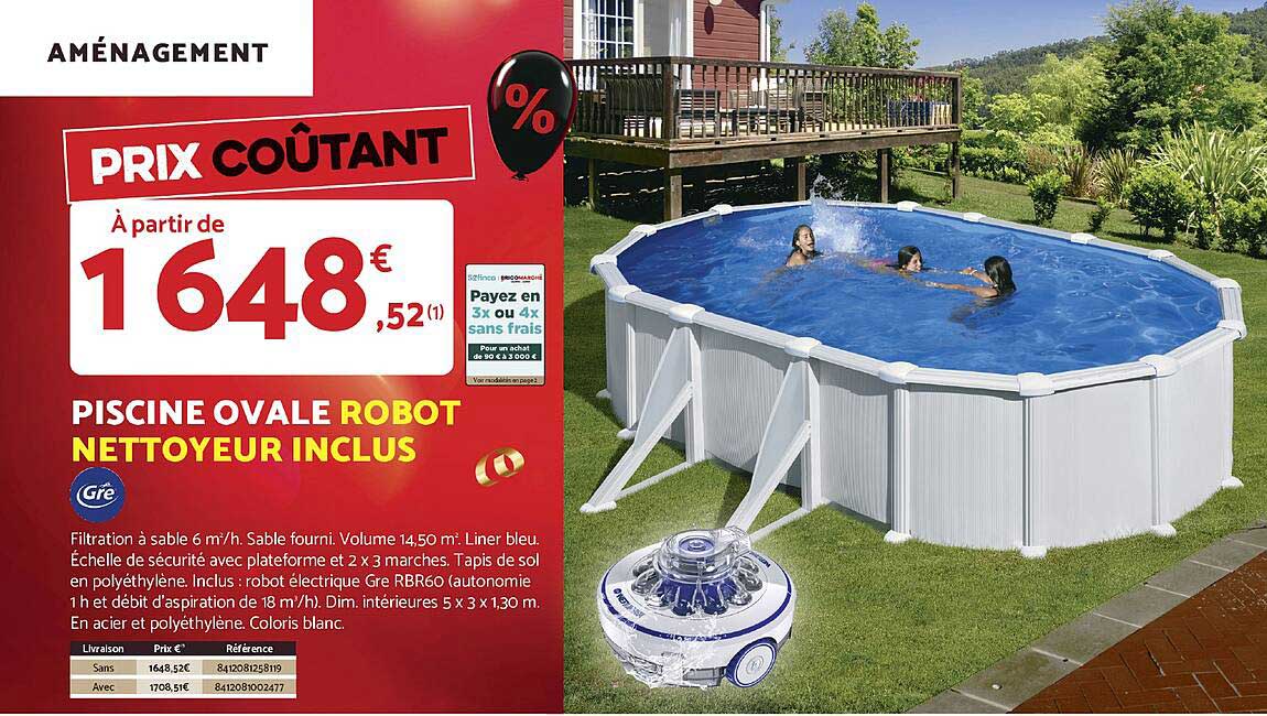 PISCINE OVALE ROBOT NETTOYEUR INCLUS
