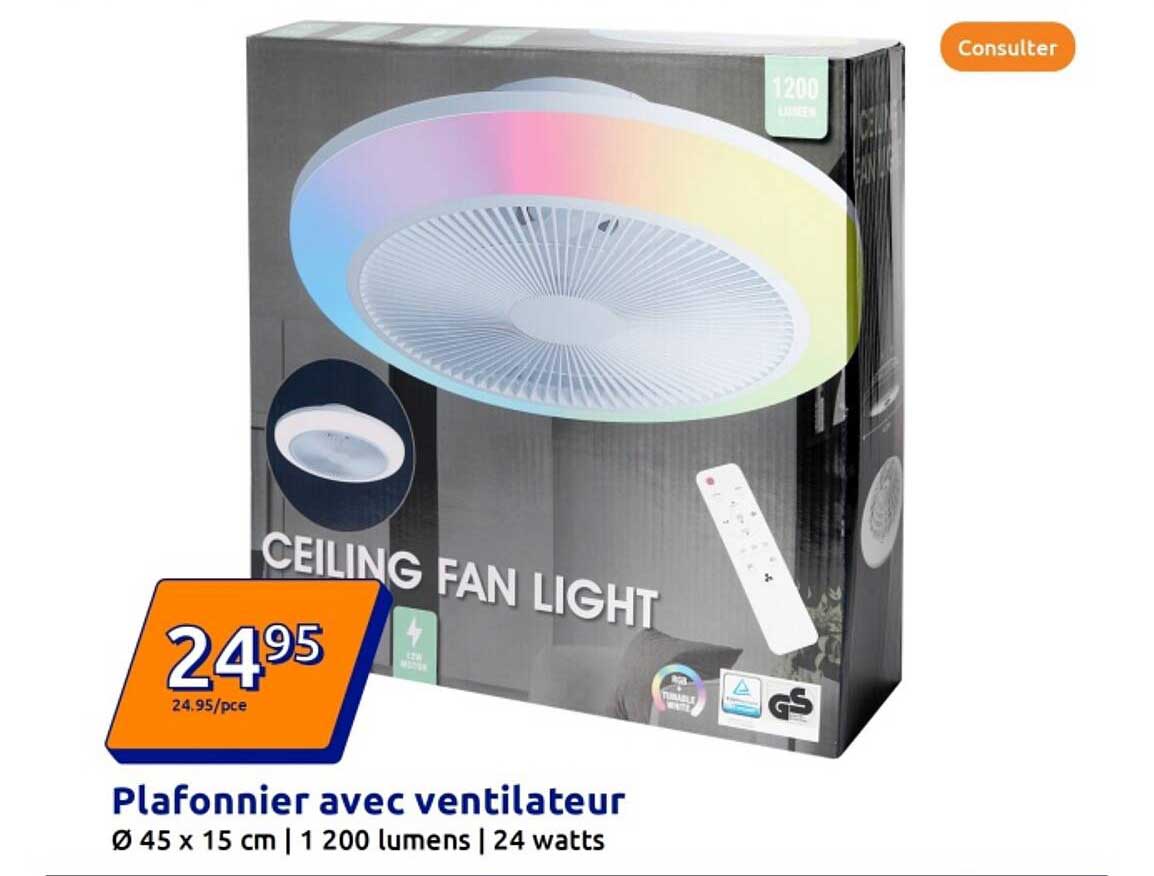 Plafonnier avec ventilateur