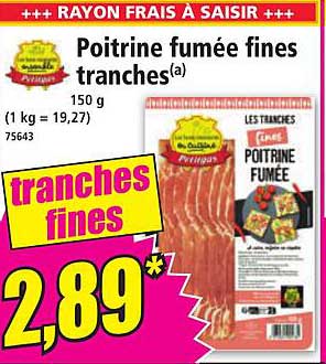 Poitrine fumée fines tranches
