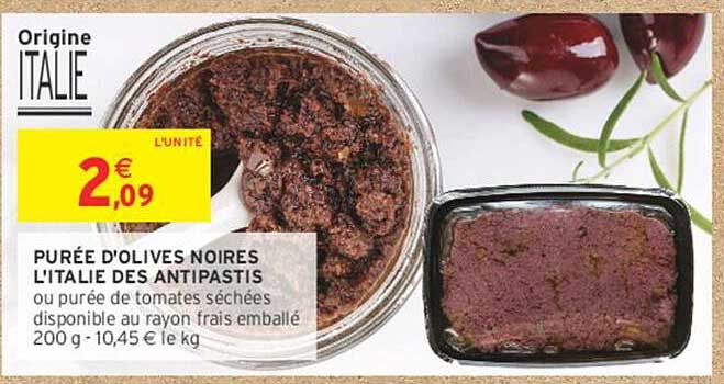 Purée d'olives noires l'Italie des antipasts