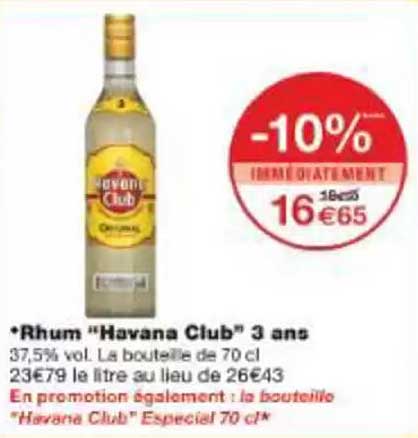 Rhum "Havana Club" 3 ans