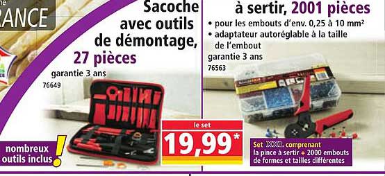 Sacoche avec outils de démontage, 27 pièces
