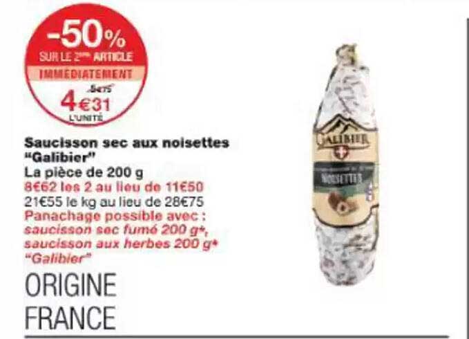 Saucisson sec aux noisettes "Galibier"