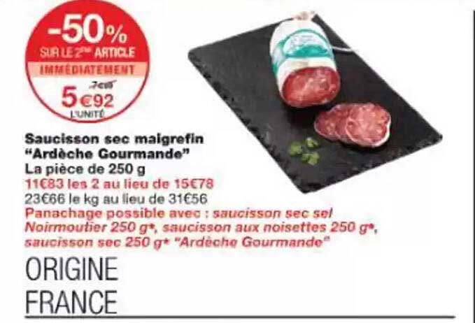 Saucisson sec maigrefin "Ardèche Gourmande"
