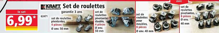 Set de roulettes