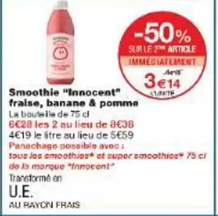 Smoothie "Innocent" fraise, banane & pomme