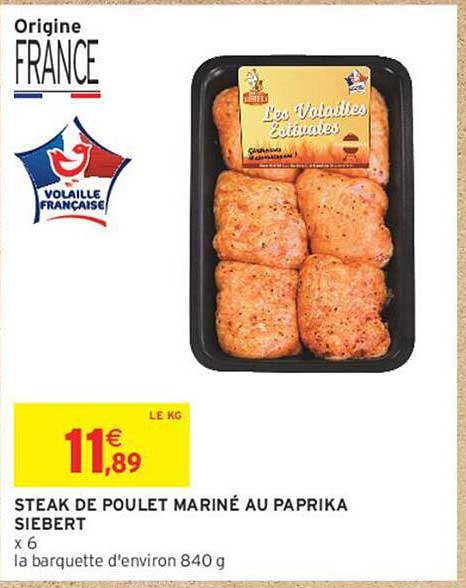STEAK DE POULET MARINÉ AU PAPRIKA SIEBERT